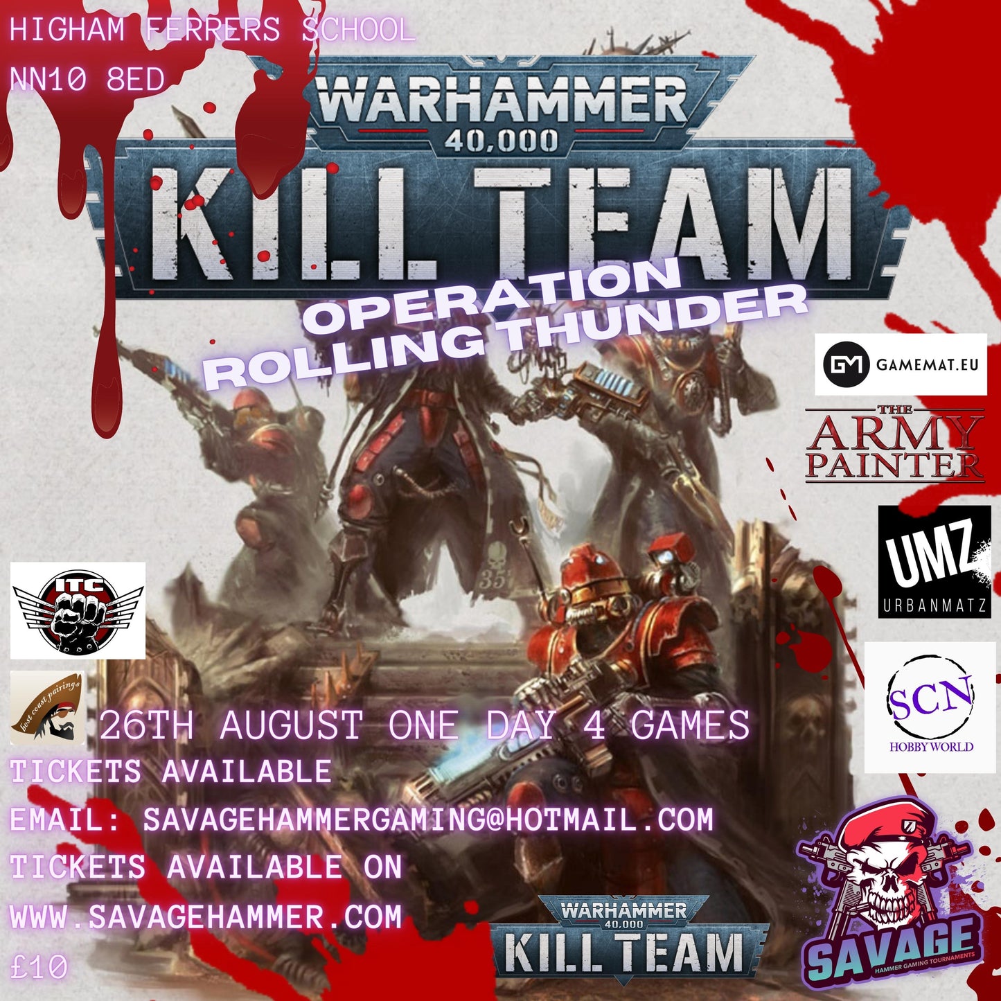ITC Warhammer 40,000 kill Team Operation Rolling Thunder Ticket